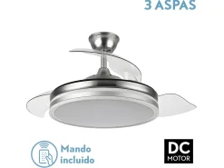 Ventilador Dc Bayomo L Niquel Led Con Memoria De Color