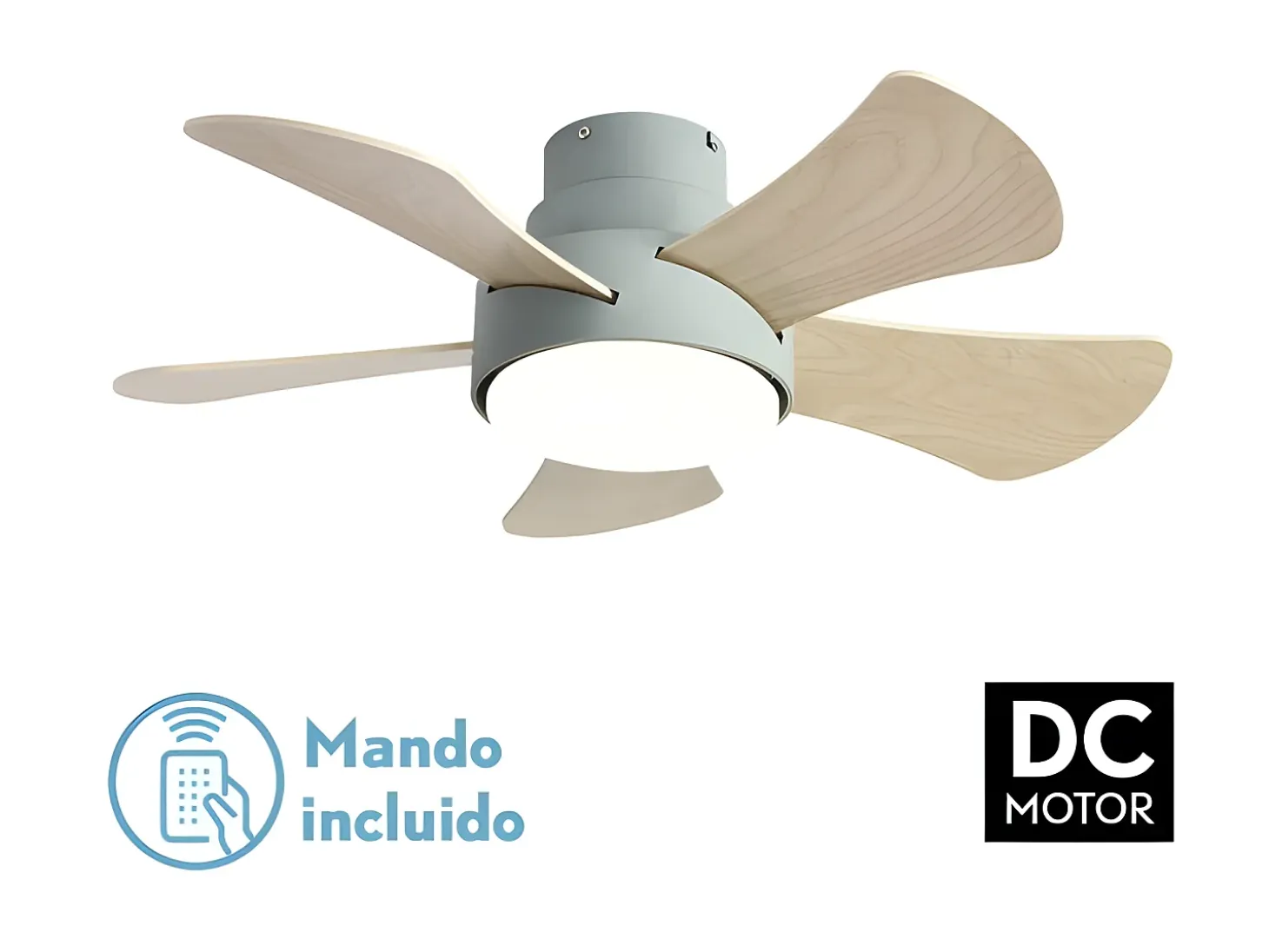 Ventilador Dc Gregario Verde Led 25w Cct Y Control Remoto