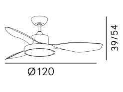 Ventilador Dc Hayate L Marron Led Memoria De Color Y Temporizador