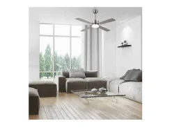 Ventilador Dc Hupe Niquel Led Cct Regulable Y Control Remoto