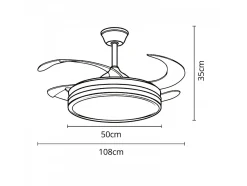 Ventilador Dc Led Asgard Blanco 4 Aspas Led Integrado Y Memoria Color