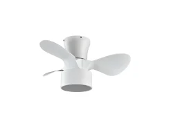 Ventilador Dc Natasha Blanco Beige Led Control Remoto Cct Regulable