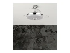 Ventilador Dc Noto Cromo Led Con Altavoz Y Conectividad Bluetooth