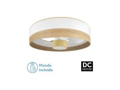 Ventilador Dc Olga Blanco Haya Led Memoria Color Temperatura Regulable