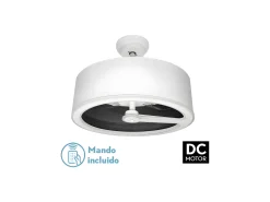 Ventilador Dc Tatiana Blanco Negro Led Integrado 3temperaturas Mando Distancia