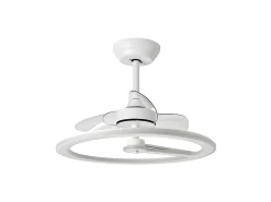 Ventilador Dc Tatiana Blanco Marron Led Integrado 3temperaturas Mando Distancia