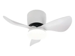 Ventilador de techo NETTLIFE con iluminación regulable, silencioso, 70 cm, LED, 23 W, blanco, verano/invierno, temporizador de 6 velocidades