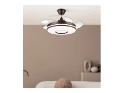 Ventilador Marron Modelo Dani L Motor Dc Y Led Integrado