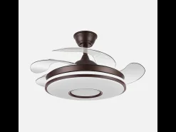 Ventilador Marron Modelo Dani L Motor Dc Y Led Integrado