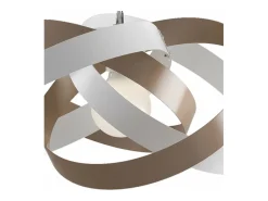 Vertigo - Lámpara colgante de hierro lacado blanco y gris tórtola con cable de acero orientable 1 luz 125 - Ø54 - BL156-1-BT