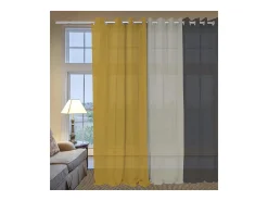 Visillo con ojales de algodón 135x250 cm cm PANAMA amarillo