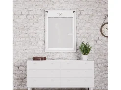 Visillo de algodón bordada 60x90 cm EMILIE blanco, por Soleil d'ocre