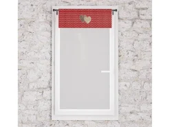 Visillo para ventana puro algodón 45x90 cm LOVE rojo