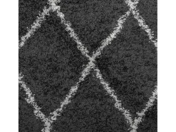 Vito Alfombra de pelo largo moderna PAMPLONA negro y crema 200x280cm
