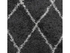 Vito Alfombra de pelo largo moderna PAMPLONA negro y crema 120x170cm