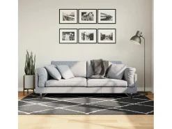 Vito Alfombra de pelo largo moderna PAMPLONA negro y crema 140x200cm