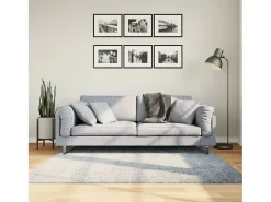 Vito Alfombra peluda de pelo largo moderna PAMPLONA azul 160x160 cm