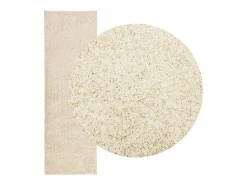 Vito Alfombra peluda de pelo largo moderna PAMPLONA dorado 80x250 cm