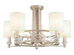 Vittoria Lámpara de araña Crema con Oro, 5 Luces, E14