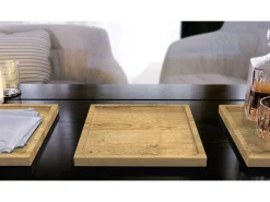 Vladon Cuenco decorativo Maya, moderno Plato decorativo cuadrado, Roble natural (20 x 1,8 x 20 cm)
