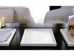 Vladon Cuenco decorativo Maya, moderno Plato decorativo cuadrado, Blanco de alto brillo (20 x 1,8 x 20 cm)