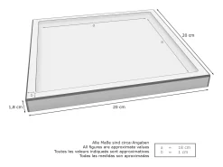 Vladon Cuenco decorativo Maya, moderno Plato decorativo cuadrado,Gris arena de alto brillo, Juego de 3 (20 x 1,8 x 20 cm)