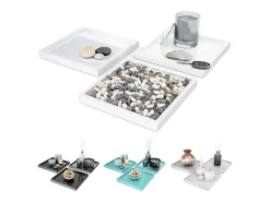 Vladon Cuenco decorativo Maya, moderno Plato decorativo cuadrado, , Juego de 3 (20 x 1,8 x 20 cm)