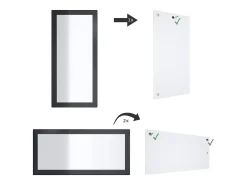Vladon Espejo Lima, Espejo de pared con Marco moderno, Blanco de alto brillo (110 x 52 cm)