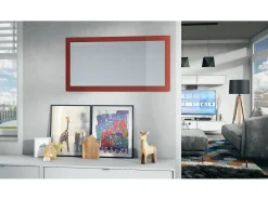 Vladon Espejo Lima, Espejo de pared con Marco moderno, Blanco de alto brillo (110 x 52 cm)