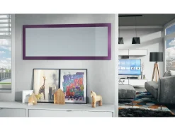 Vladon Espejo Lima, Espejo de pared con Marco moderno, Blanco de alto brillo (139 x 55 cm)