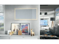 Vladon Espejo Lima, Espejo de pared con Marco moderno, Blanco de alto brillo (110 x 52 cm)