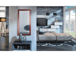 Vladon Espejo Lima, Espejo de pared con Marco moderno, Blanco de alto brillo (89 x 45 cm)