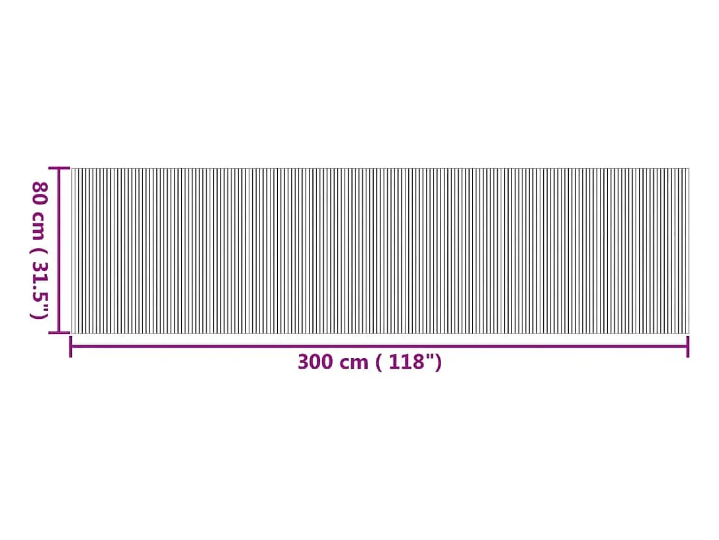 Wakil Alfombra rectangular bambú color natural 80x300 cm