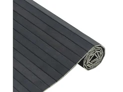 Wakil Alfombra rectangular bambú gris 100x400 cm