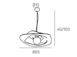 Warped Sospensione D.65 Cm. 1 Luce Sabbia