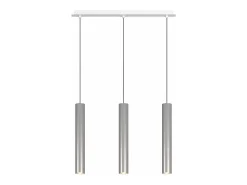 Xena Sospensione 3 Luci Rettangolare Alluminio Con Cavo Cm.250 E Rosone Bianco