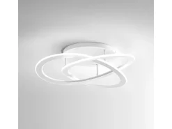 Yara Plafón LED moderno 30W regulable 4000K luz cálida, diseño aro de aluminio blanco 50x17cm, 1300lm, LED integrado IP20