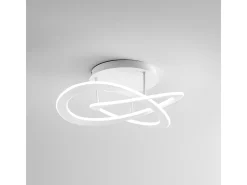 Yara Plafón LED moderno 50W regulable 3000K luz cálida, diseño aro de aluminio blanco 70x17cm, 2400lm, LED integrado IP20