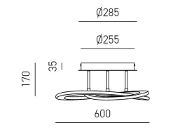Yara Plafón LED moderno 40W regulable 4000K luz cálida, diseño aro de aluminio blanco 60x17cm, 1900lm, LED integrado IP20