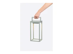 Zafferano - Farol solar para el hogar de 2 LED, 37,3 cm, lámpara de pared y mesa de 2 W con batería y sensor crepuscular - Corten