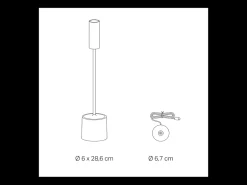 Zafferano - Lámpara de mesa LED recargable Carolina con pantalla táctil regulable - Uso interior/exterior - 9 horas de duración de la batería - Blanco