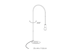 Zafferano - Lámpara de mesa Filo con bombilla E27 máx. 60 W incluida, orientable 200°, H 113 cm, IP20 metal pintado - Rojo