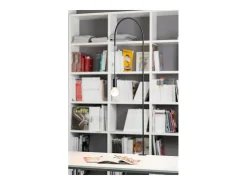 Zafferano - Lámpara de mesa de alambre con abrazadera, giratoria 200°, H152 cm, metal pintado, bombilla E27 máx. 60 W incluida - Rojo