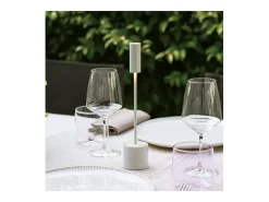 Zafferano - Lámpara de mesa LED recargable Carolina con atenuación táctil - Para interior y exterior - Latón cepillado