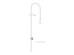 Zafferano - Lámpara de mesa de alambre con abrazadera, giratoria 200°, H152 cm, metal pintado, bombilla E27 máx. 60 W incluida - Negro