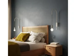 Zafferano - Lámpara de pared Filo, giratoria 200°, metal pintado, bombilla E27 máx. 60 W incluida, altura 61 cm - blanco