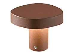 Zafferano Ciottolo - Baliza LED exterior IP54 7W 3000K diseño moderno en aluminio para jardines y caminos - 10 cm Corten