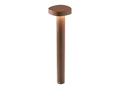 Zafferano Ciottolo - Baliza LED exterior IP54 7W 3000K diseño moderno en aluminio para jardines y caminos - 70 cm Corten