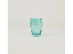 Zafferano Perle Green Glass - Vidrio soplado a boca de color, 32 cl, hecho a mano - Juego de 2 vasos artesanales para agua o cócteles
