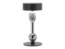 Zafferano Royal Family Wi-Fi - Lámpara de mesa LED inteligente recargable, regulador táctil, 36 h de duración de batería - Aluminio titanio y vidrio
